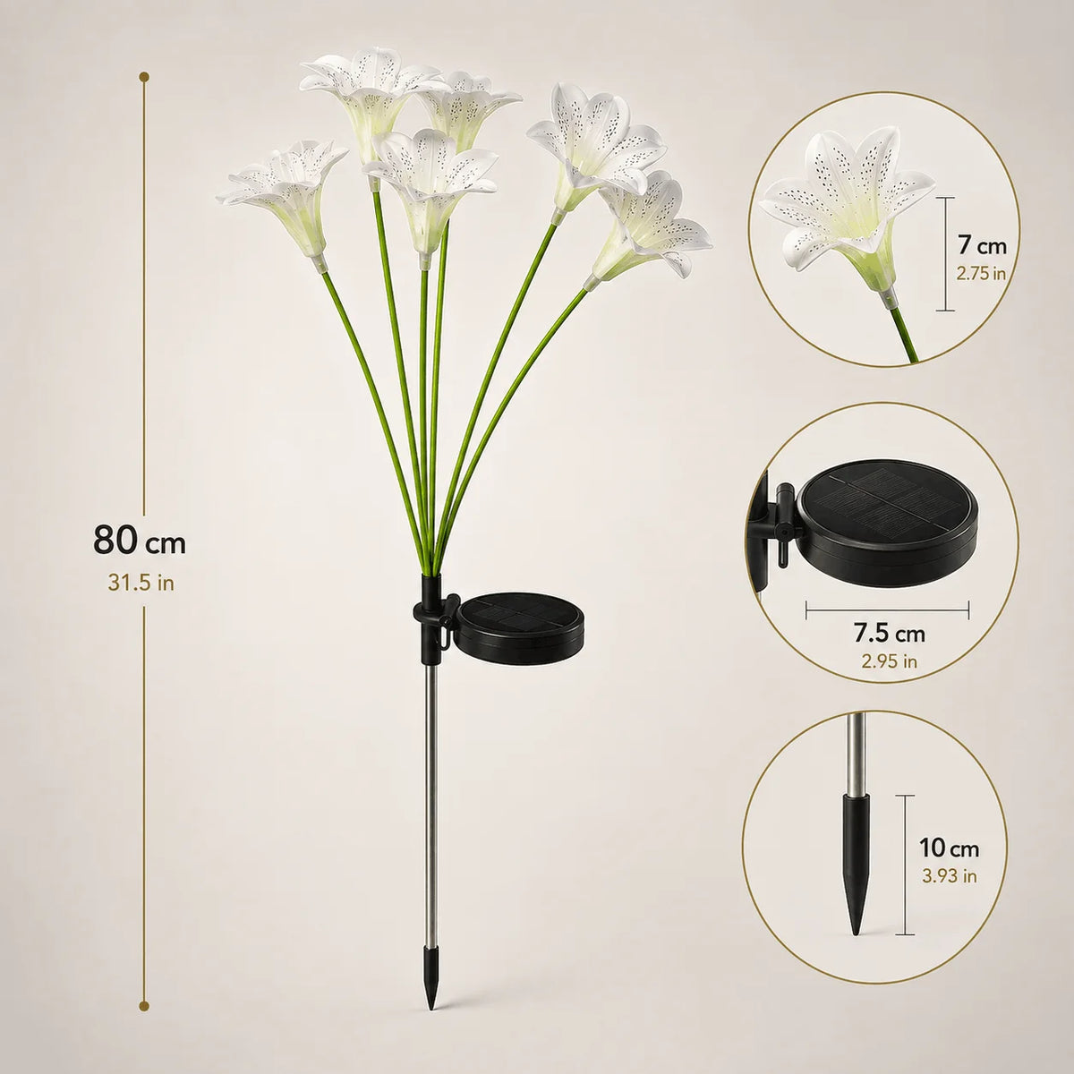 Lampe Solaire Fleur de Lys - Ambiance Magique Extérieure