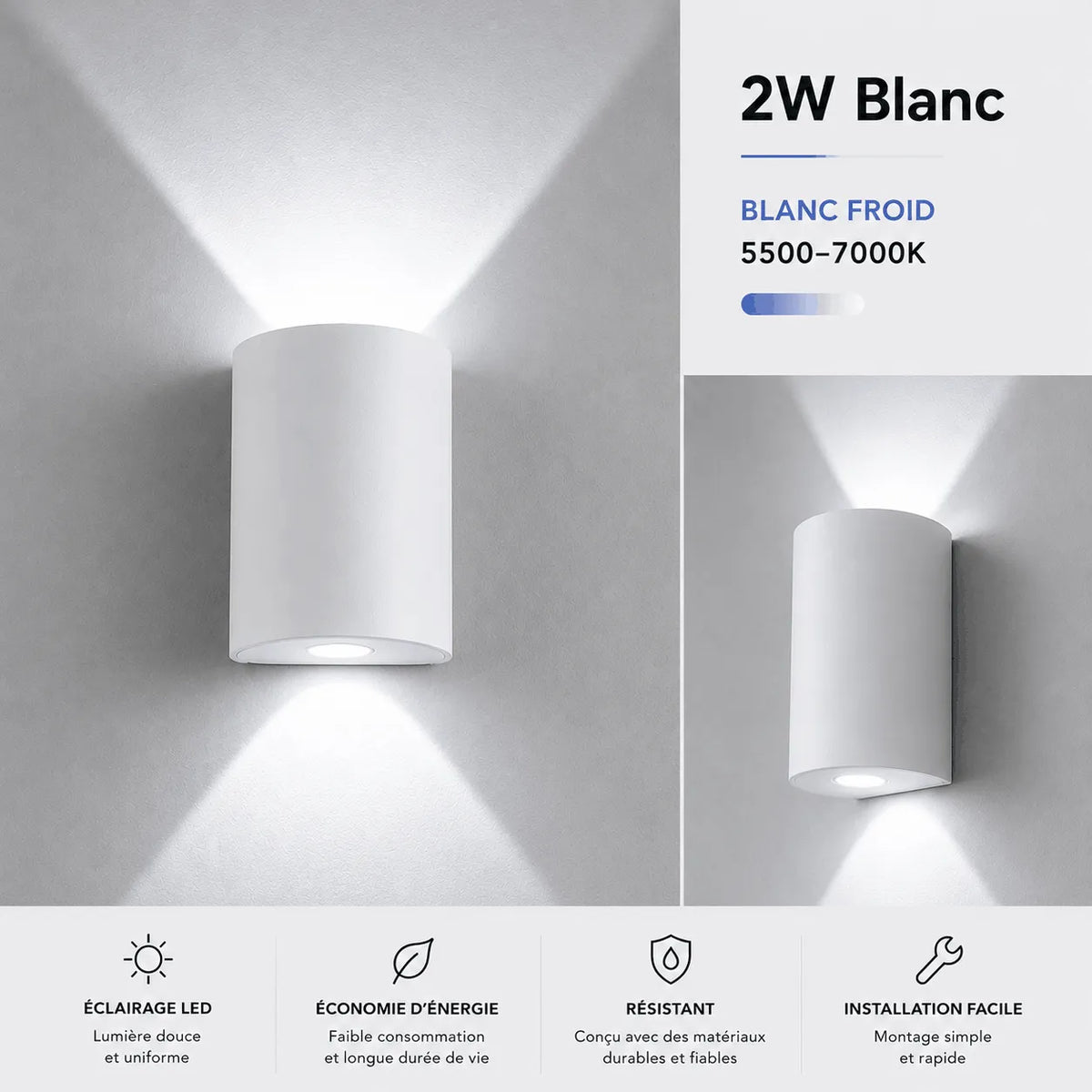 Applique Murale LED Moderne Blanche