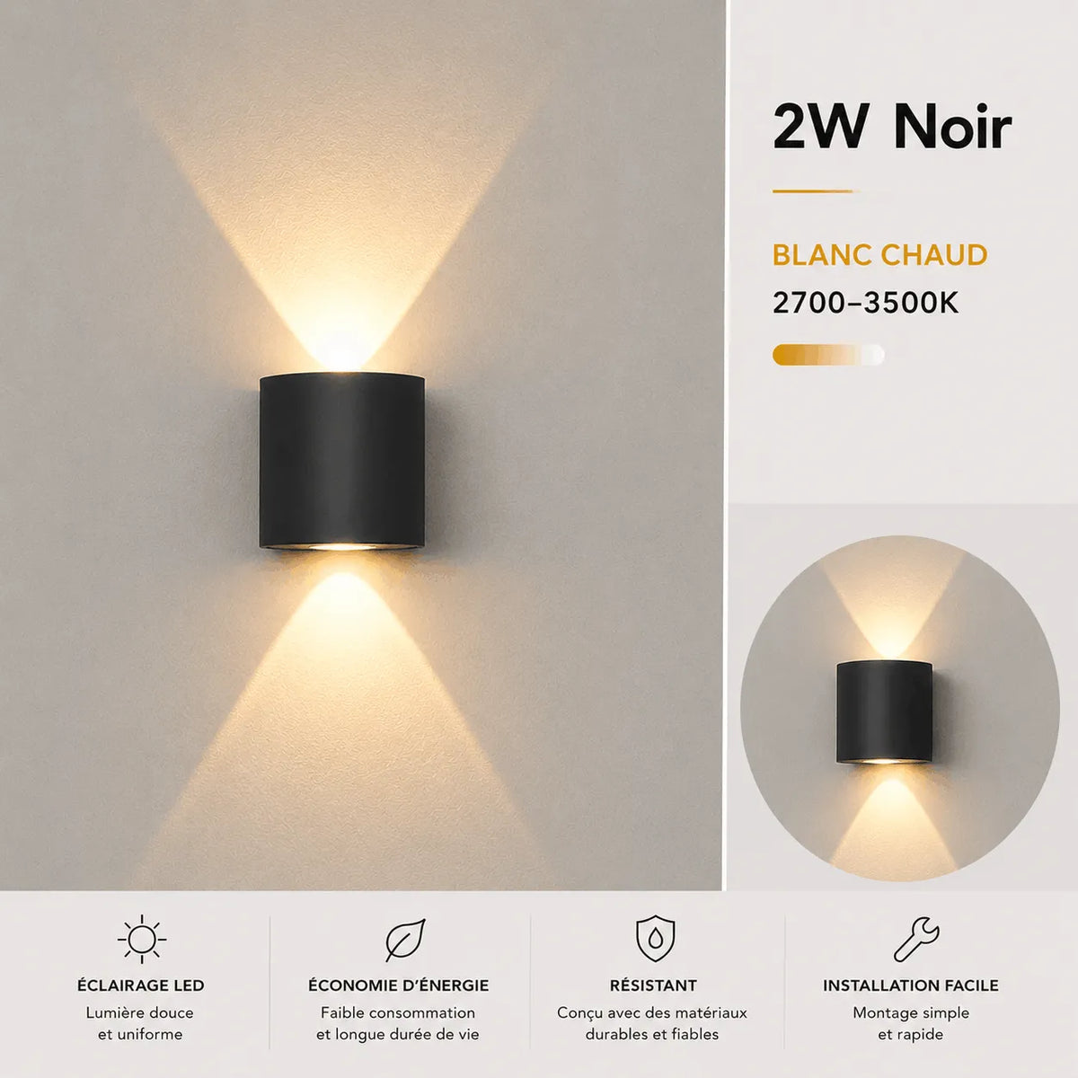 Applique Murale LED Moderne Blanche