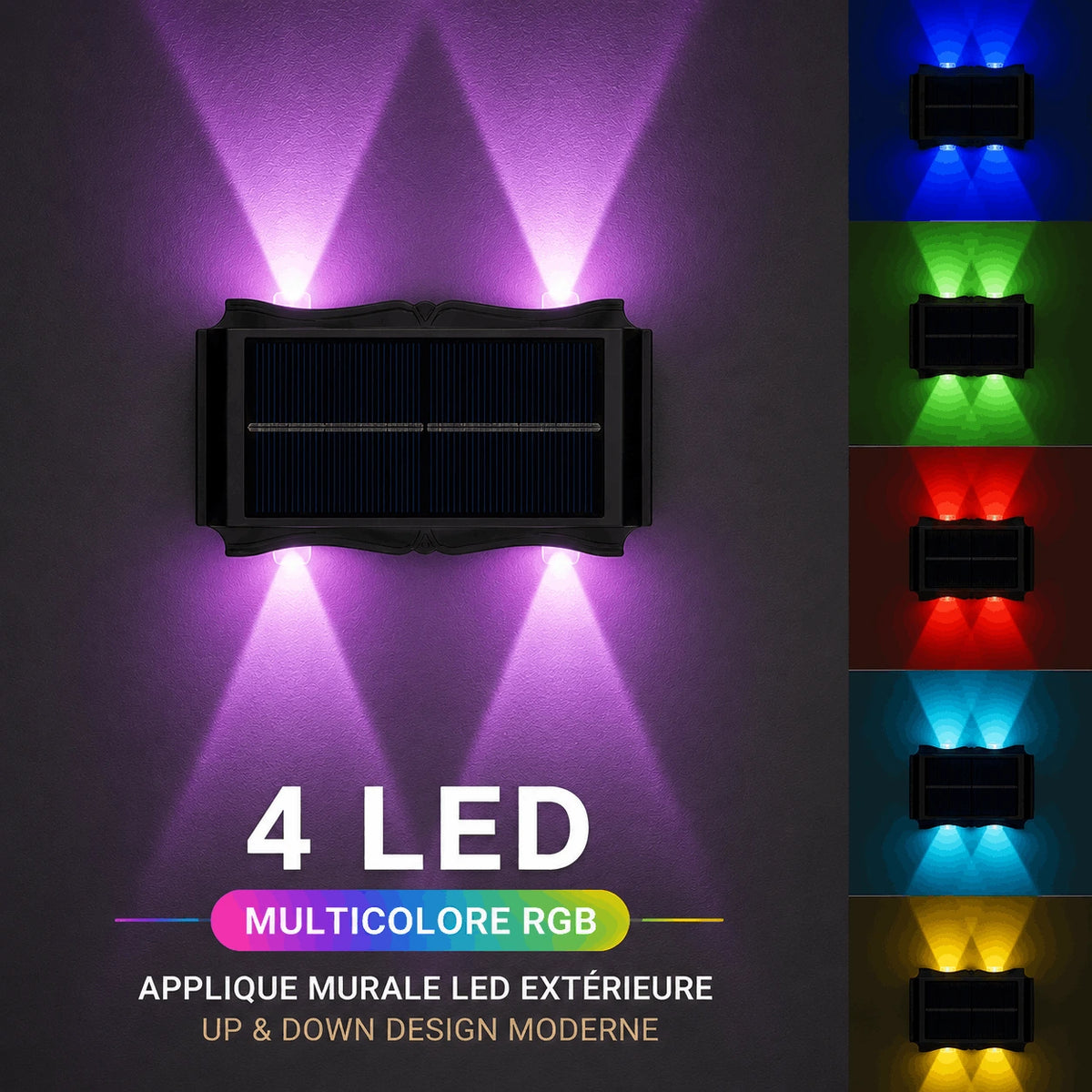 Applique Murale Solaire LED Haut et Bas