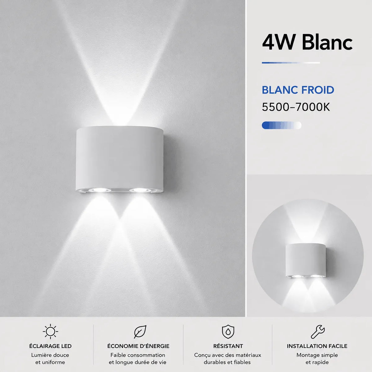 Applique Murale LED Moderne Blanche