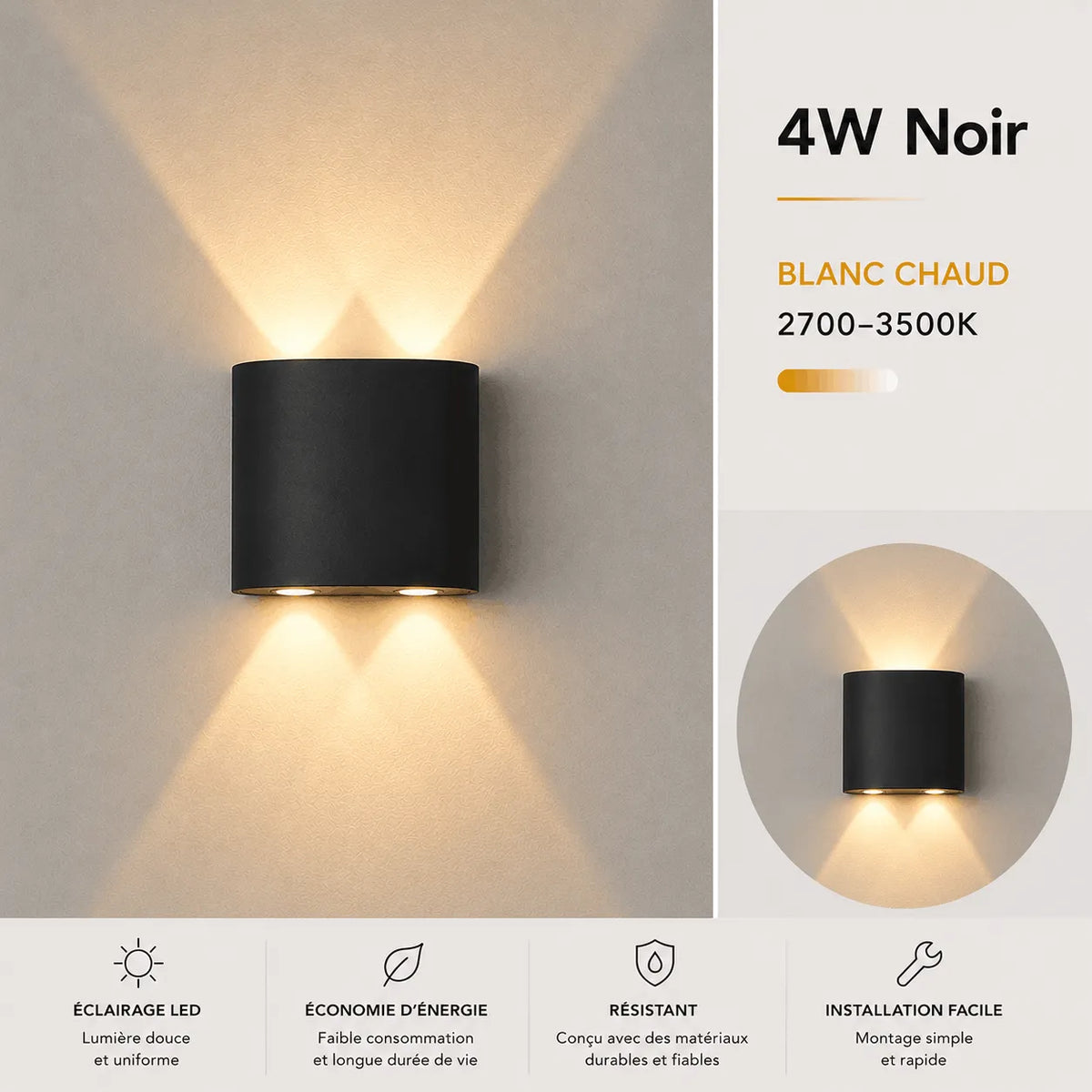 Applique Murale LED Moderne Blanche
