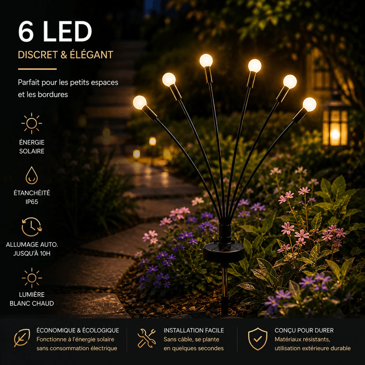 Lampes Solaires Jardin Luciole Magique