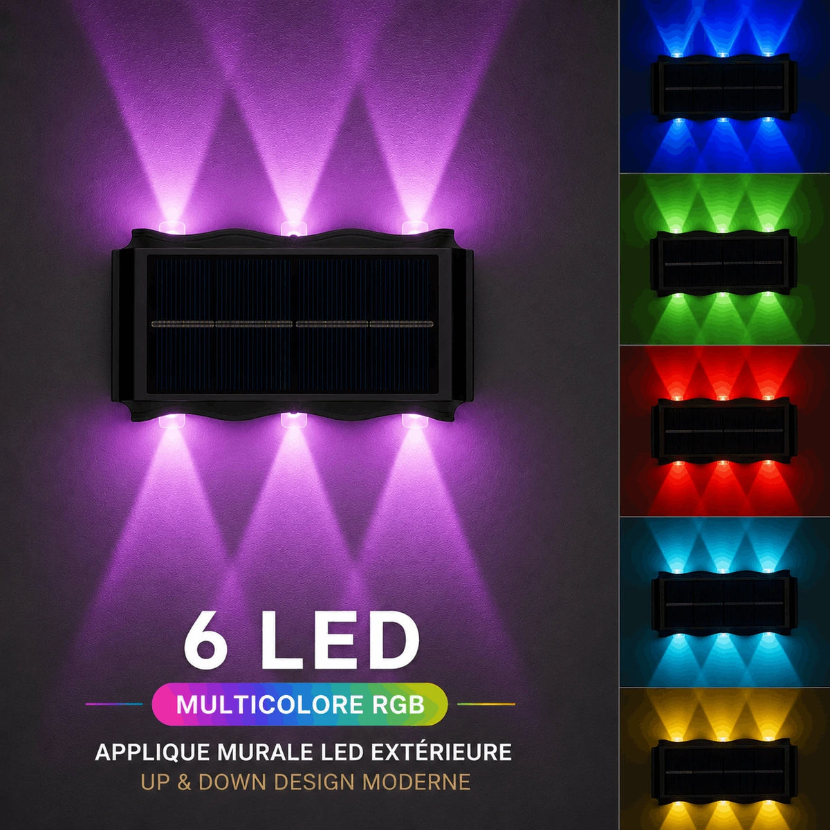 Applique Murale Solaire LED Haut et Bas