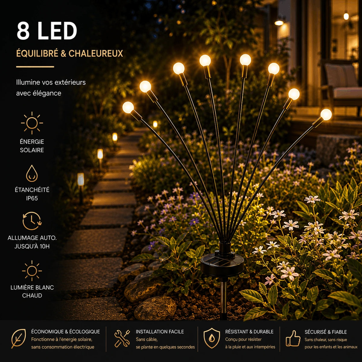 Lampes Solaires Jardin Luciole Magique