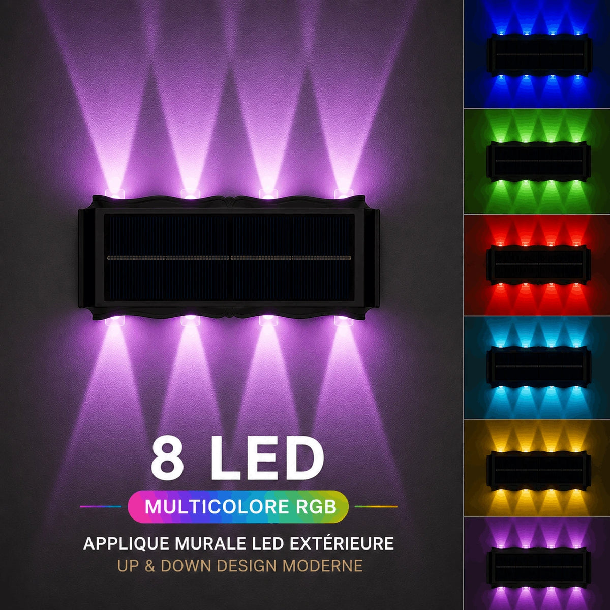 Applique Murale Solaire LED Haut et Bas