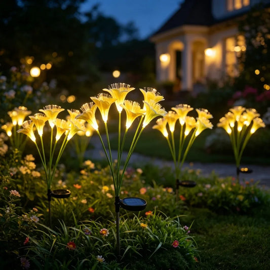 Lampe Solaire Fleur de Lys - Ambiance Magique Extérieure