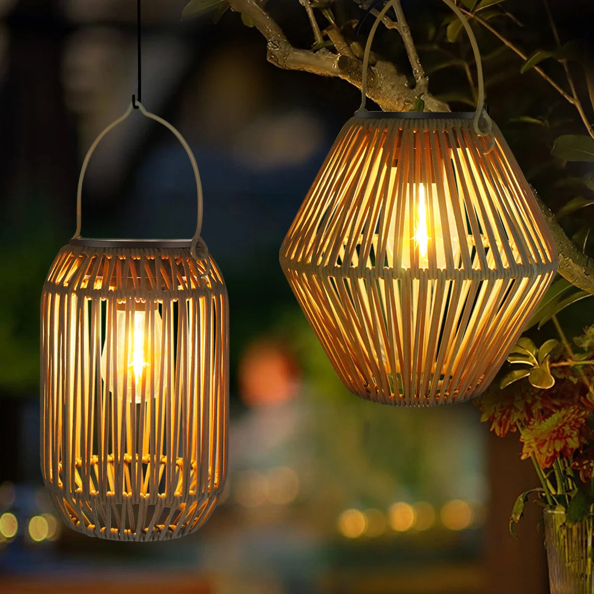 Lanterne Solaire Tissée Style Boho