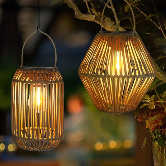 Lanterne Solaire Tissée Style Boho