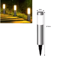 Lampe Solaire Cylindrique Inox Extérieure