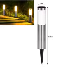 Lampe Solaire Cylindrique Inox Extérieure