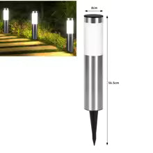 Lampe Solaire Cylindrique Inox Extérieure