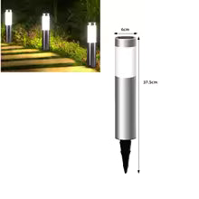 Lampe Solaire Cylindrique Inox Extérieure