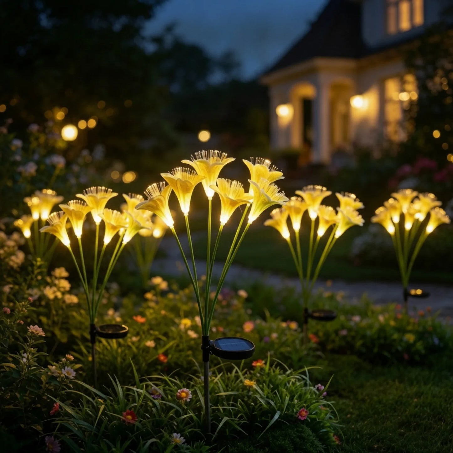 Lampe Solaire Fleur de Lys - Ambiance Magique Extérieure