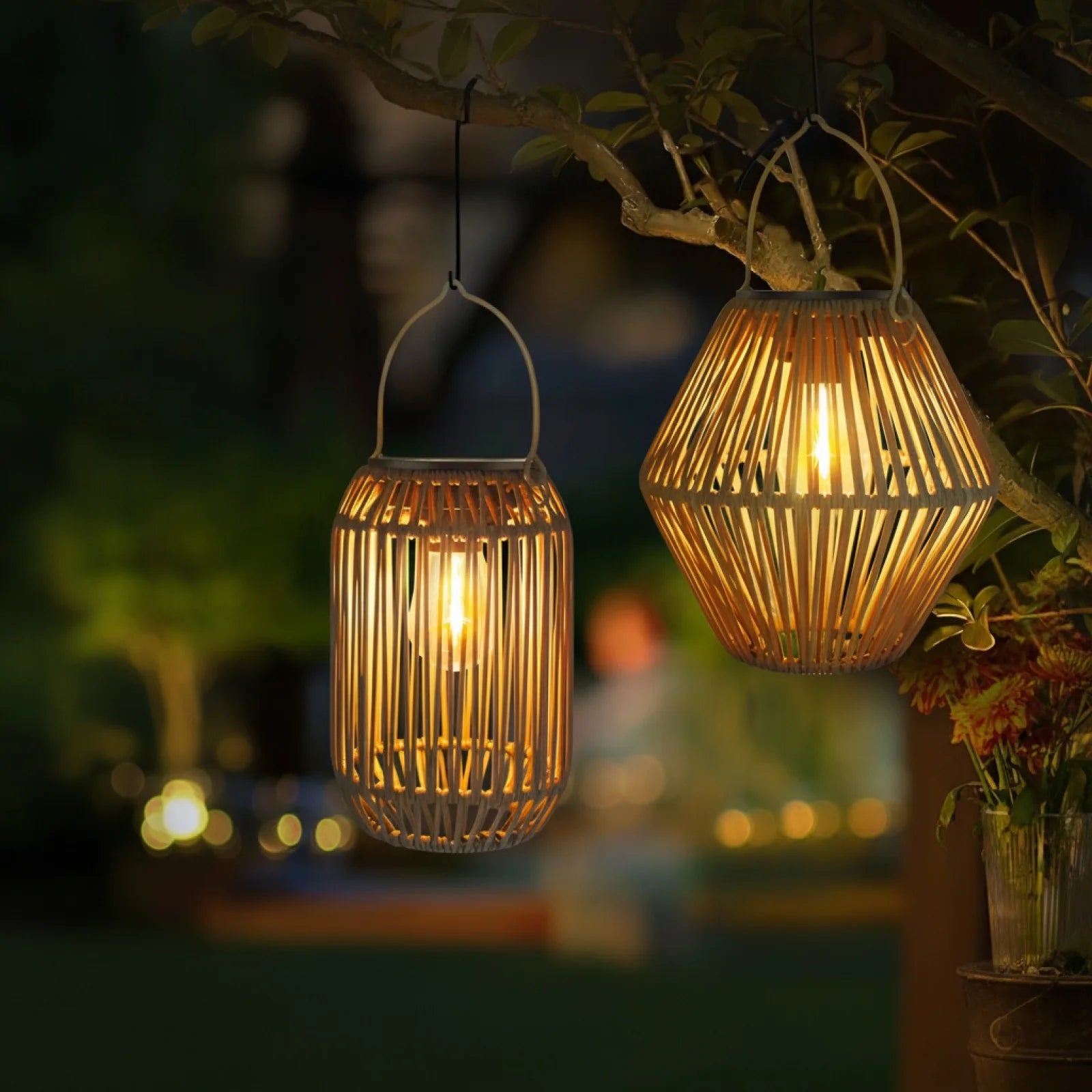 Lanterne Solaire Tissée Style Boho