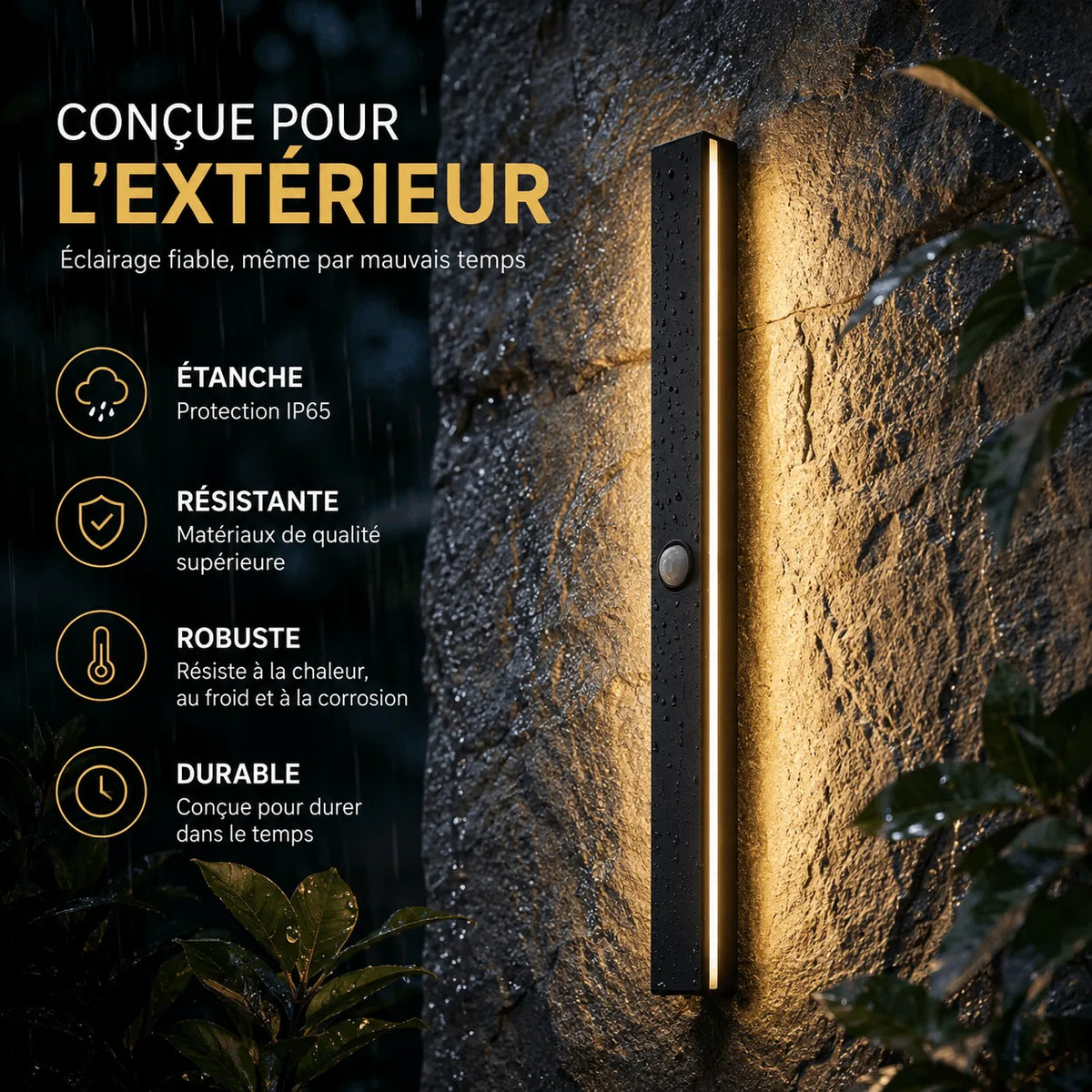 Applique Murale LED Extérieure Étanche avec Détecteur de Mouvement