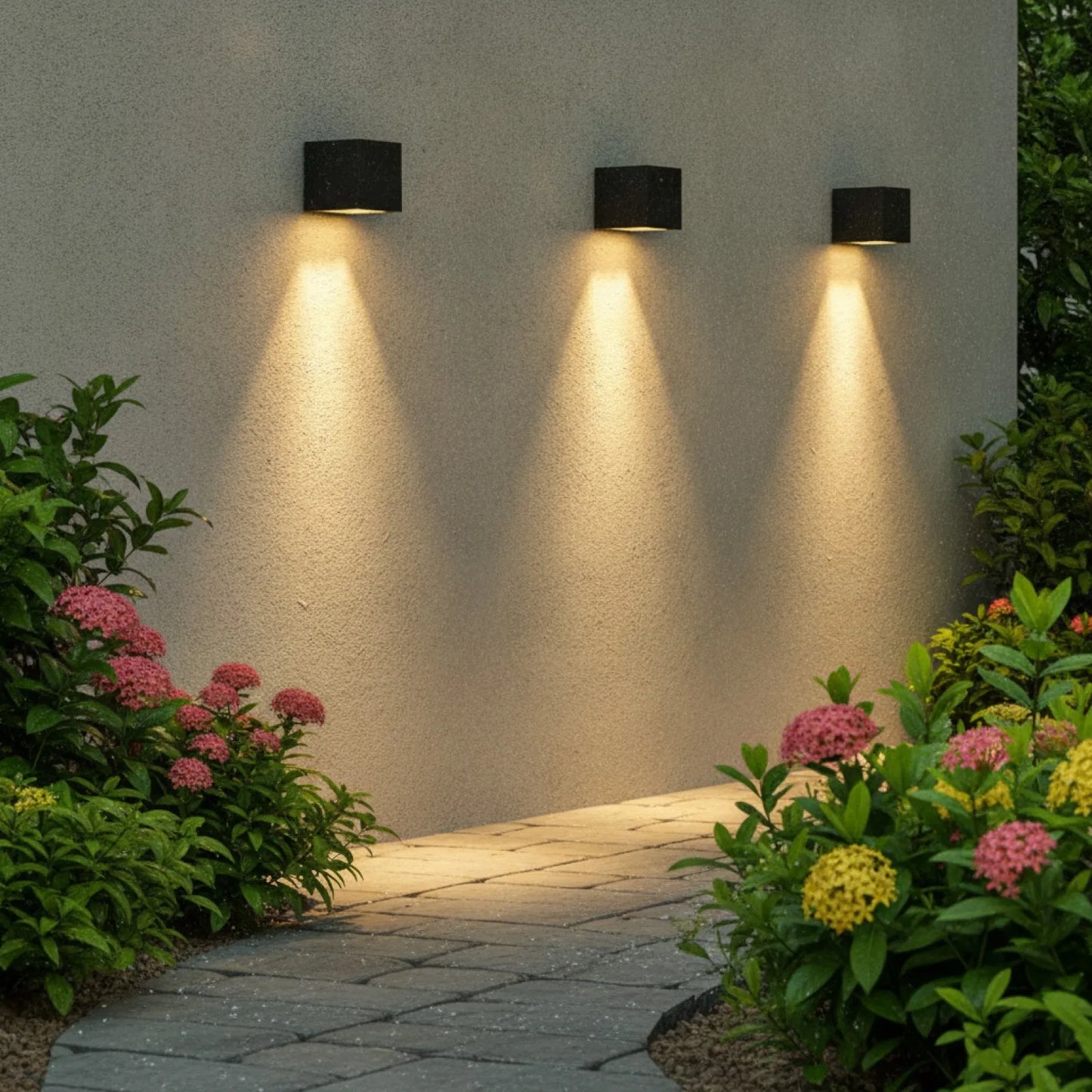 Applique Murale Solaire Carrée Rose (x4)