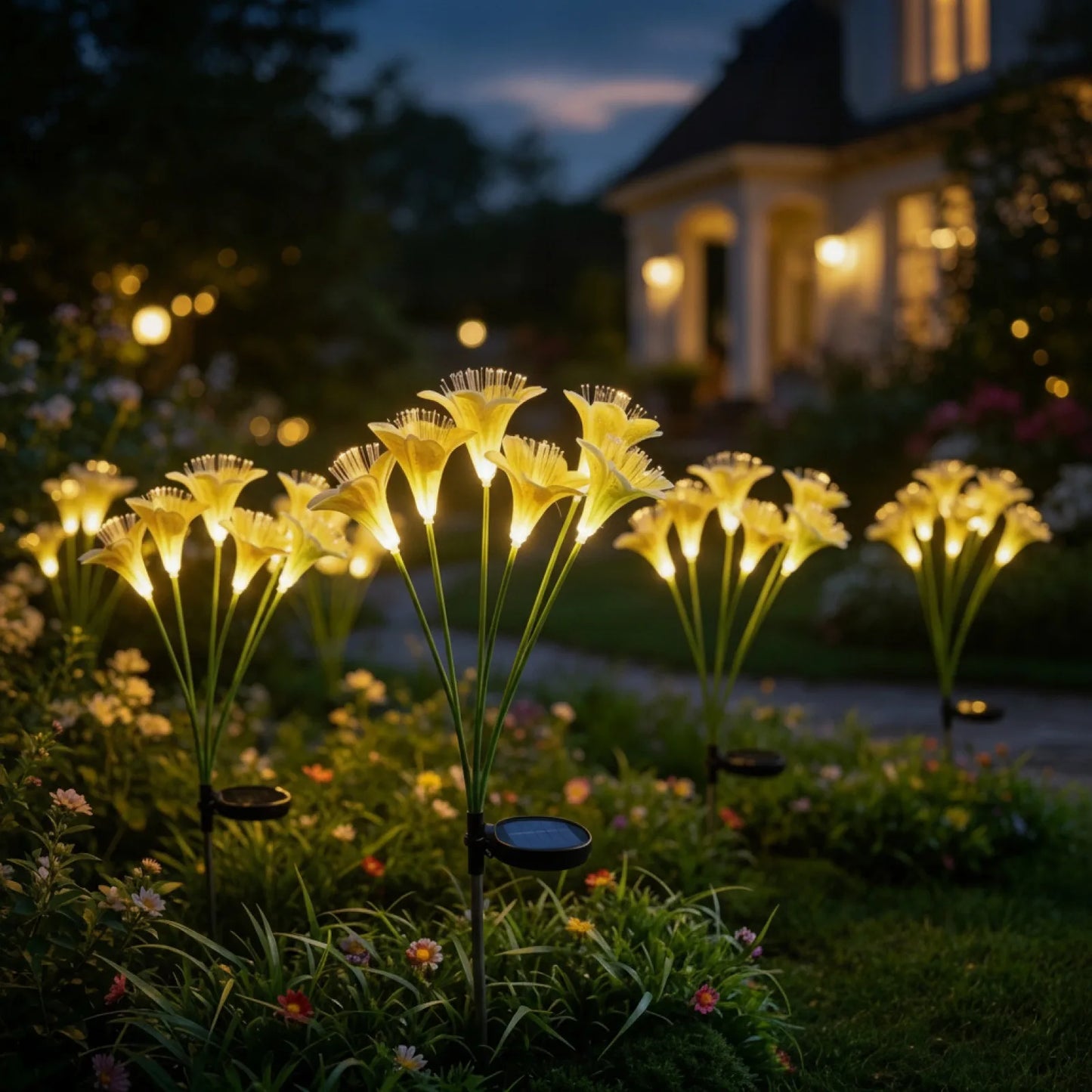 Lampe Solaire Fleur de Lys - Ambiance Magique Extérieure