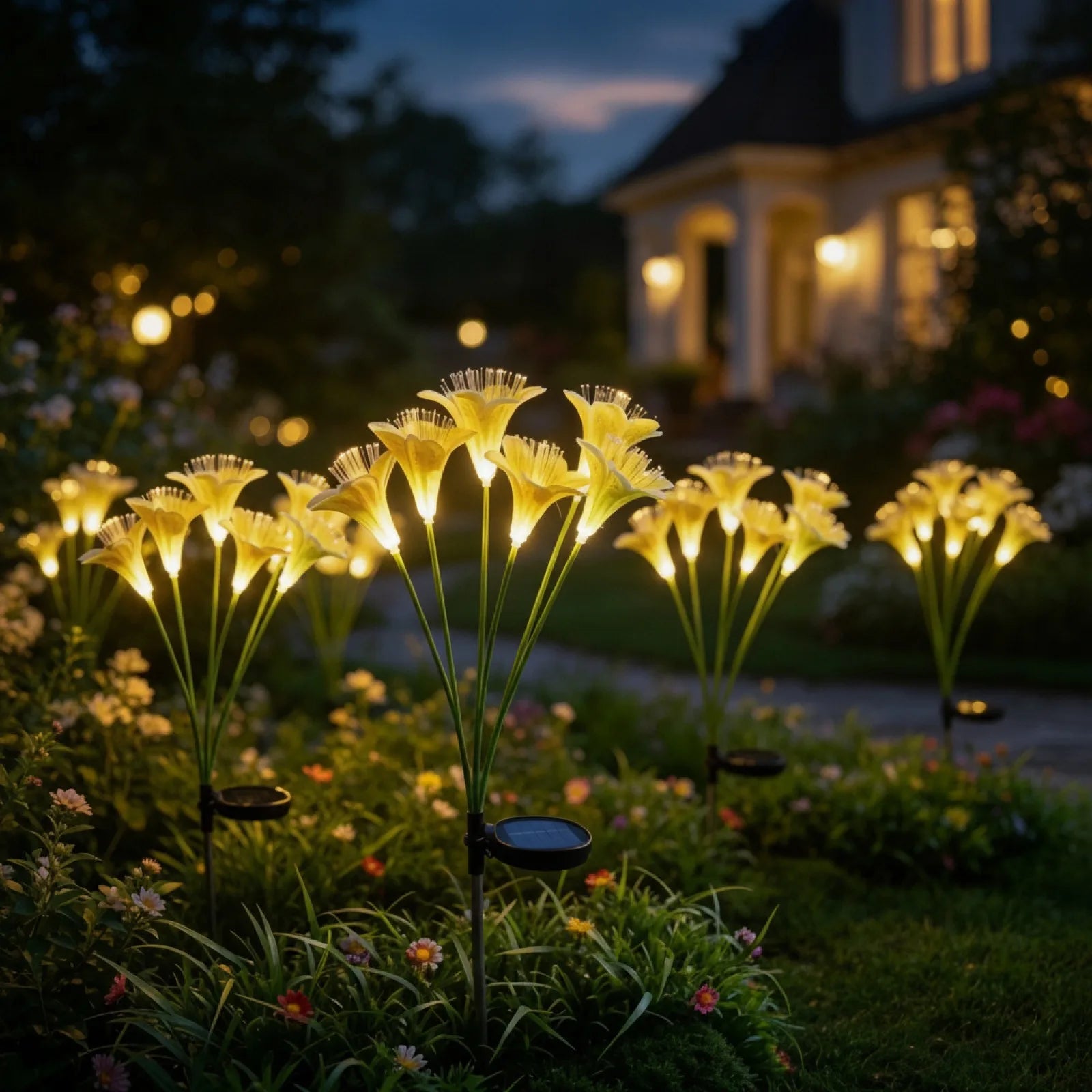 Lampe Solaire Fleur de Lys - Ambiance Magique Extérieure