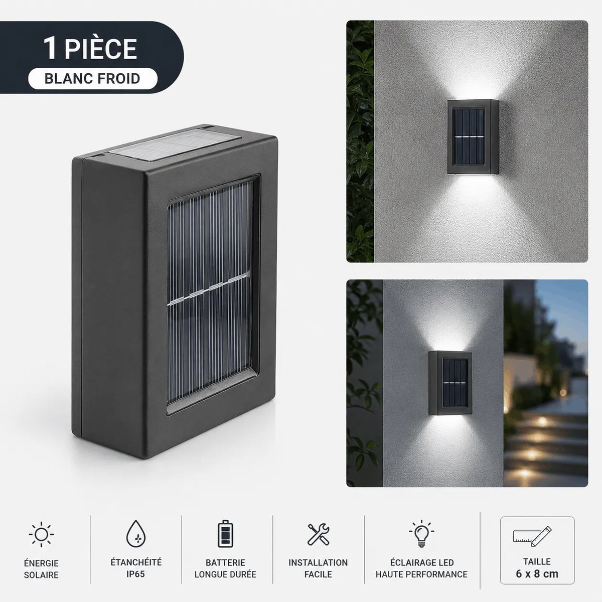 Lampe Solaire Extérieure Haut et Bas