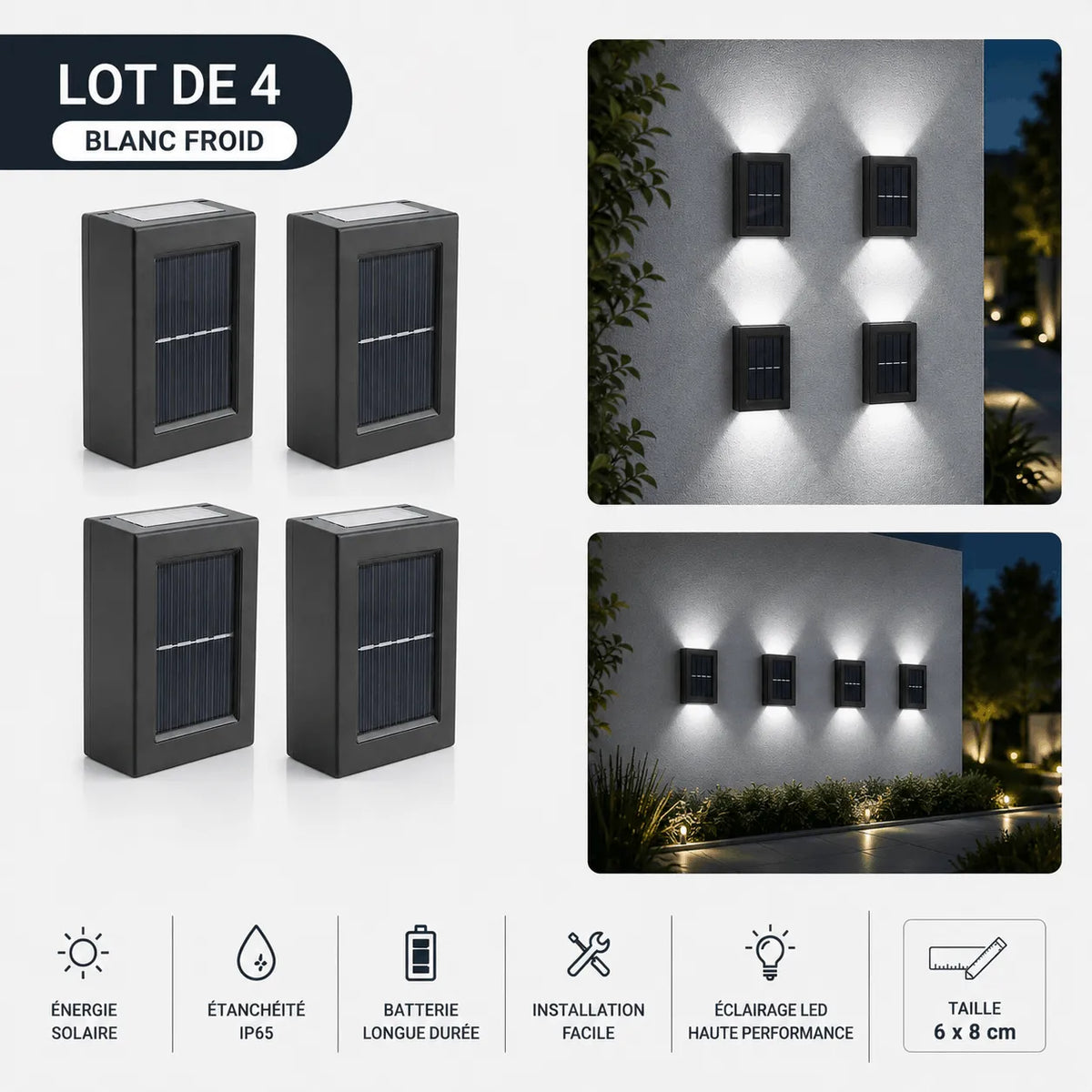 Lampe Solaire Extérieure Haut et Bas