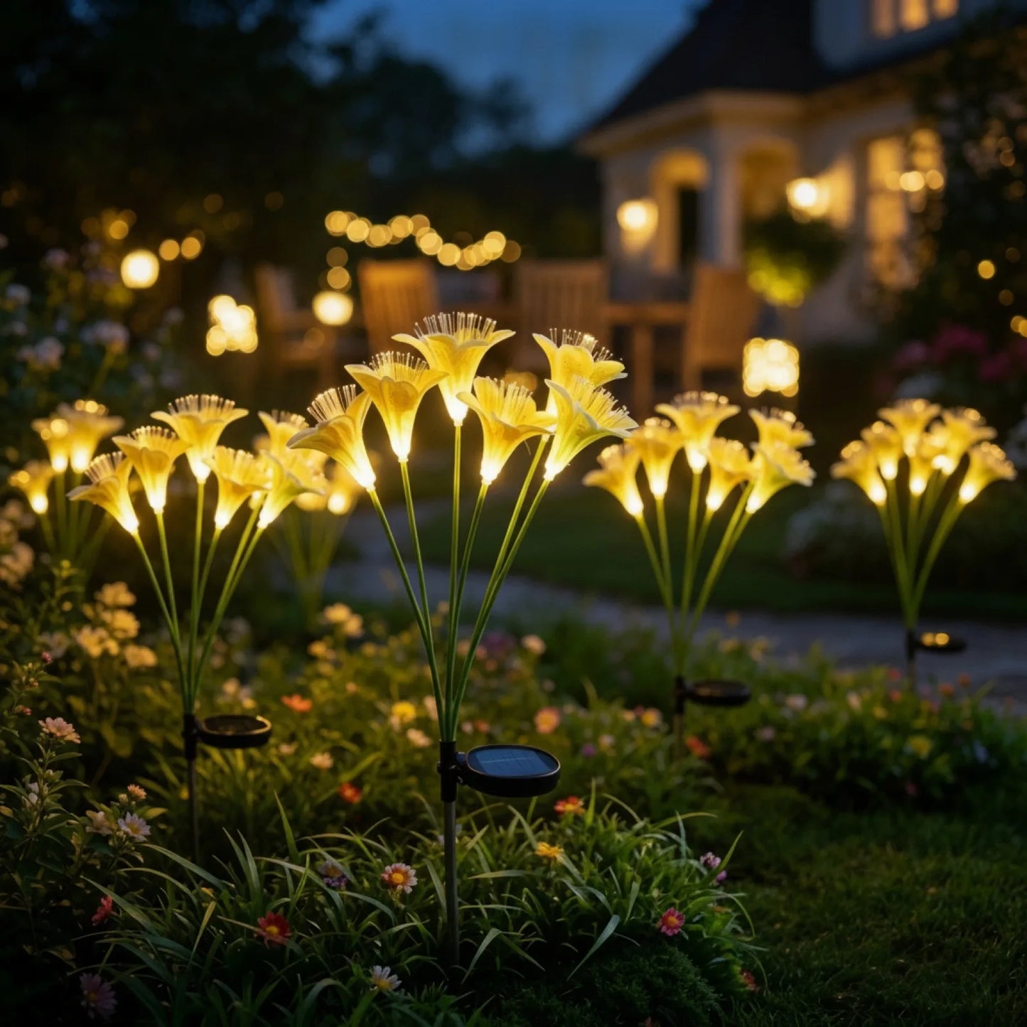 Lampe Solaire Fleur de Lys - Ambiance Magique Extérieure