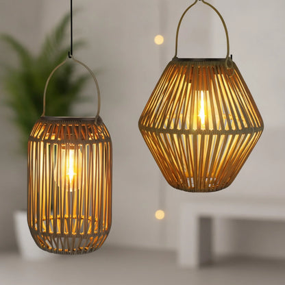 Lanterne Solaire Tissée Style Boho