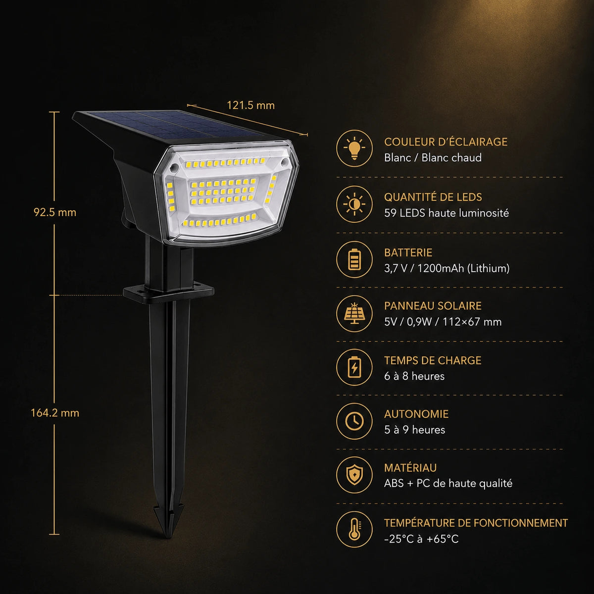 Projecteur Solaire LED Puissant Étanche