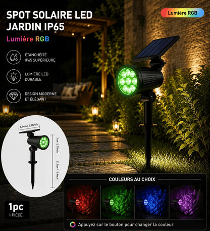 Spot Solaire LED RGB Jardin IP65