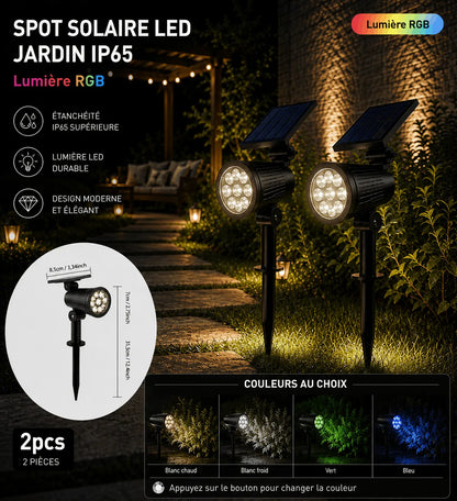 Spot Solaire LED RGB Jardin IP65